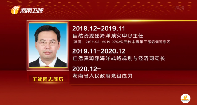 王斌任海南省人民政府副省长