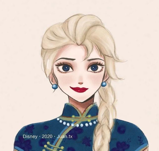 冰雪奇缘艾莎的各种旗袍风格艾莎我什么风格都能驾驭