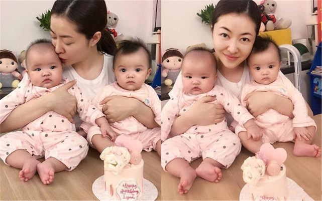 熊黛林晒双胞胎女儿一个像妈妈一个像爸爸网友不像双胞胎