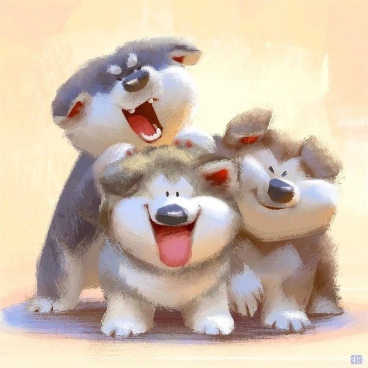 萌萌哒的动物插画麻溜儿收藏了