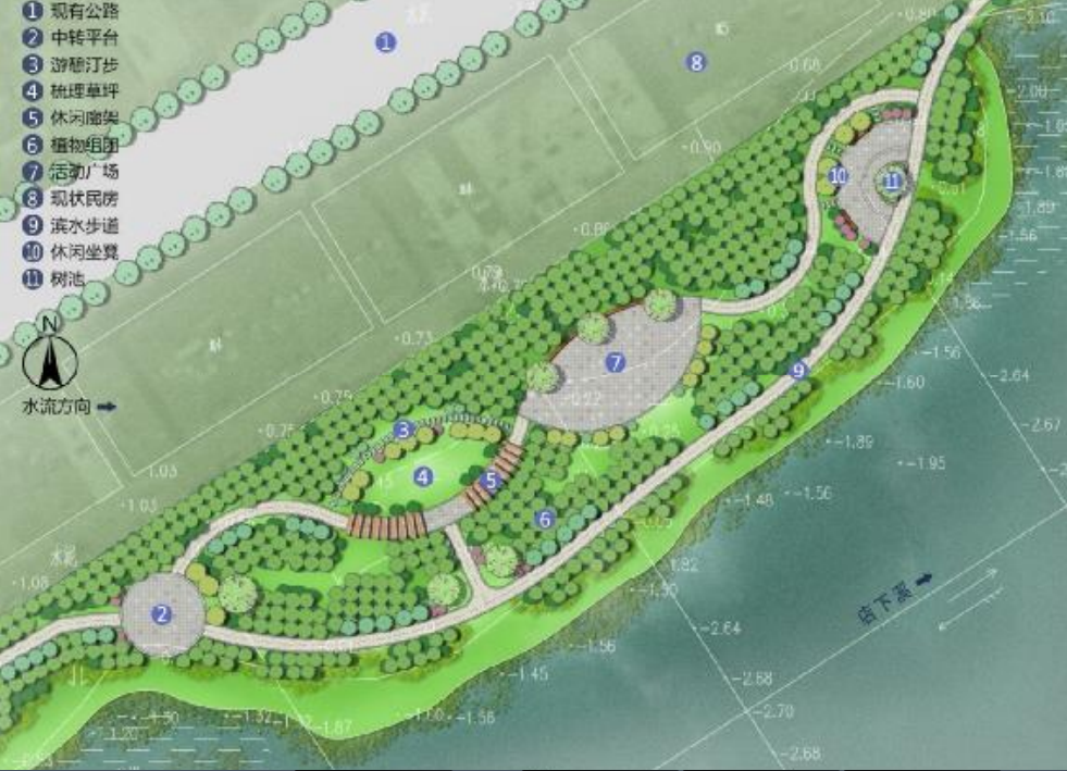 龙安店下溪亲水节点平面布置图这也是龙安开发区辖区面貌革新的一个