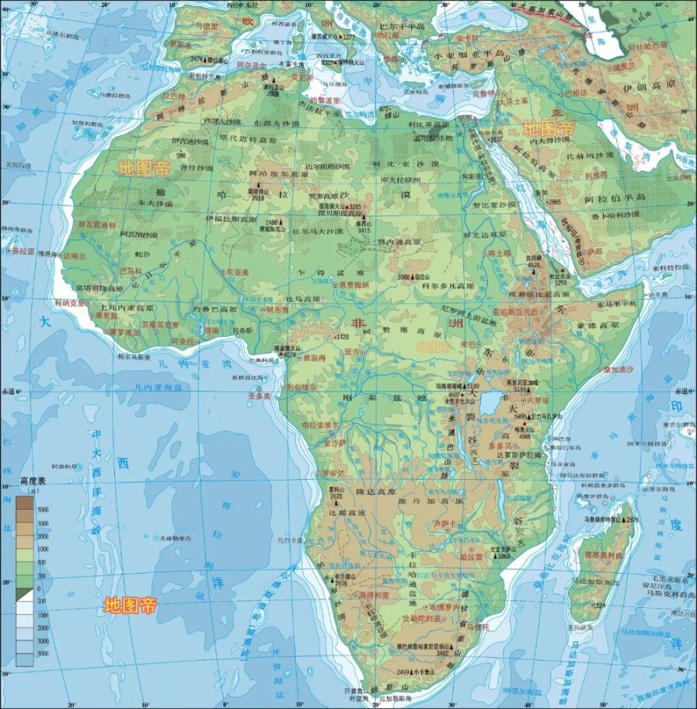 图-非洲地形图-埃及地形图-吉布提地形图-安哥拉地形图-布隆迪地形图