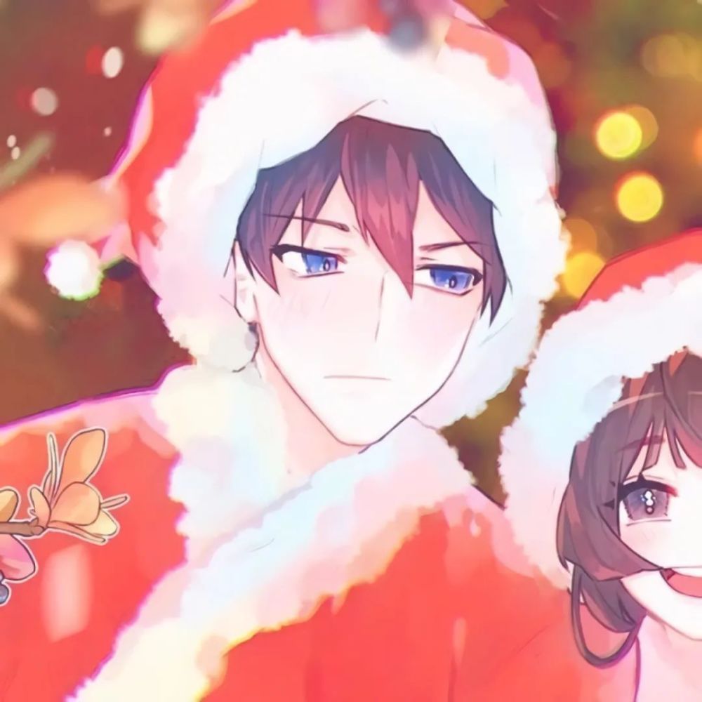 第14期动漫情头2021元旦特别篇无水印冬日情侣插画头像