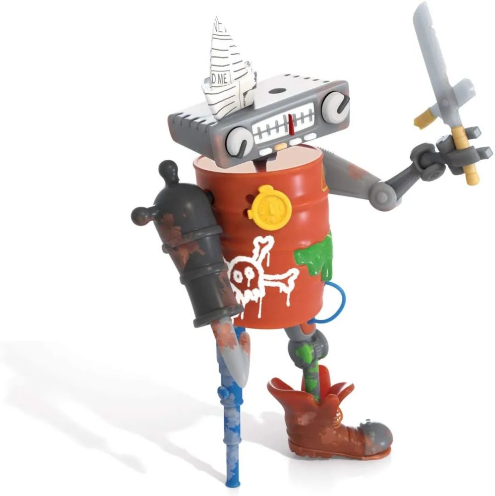 盲盒进阶版玩法:开盒diy,组装零件的垃圾机器人,变废为宝创意满满