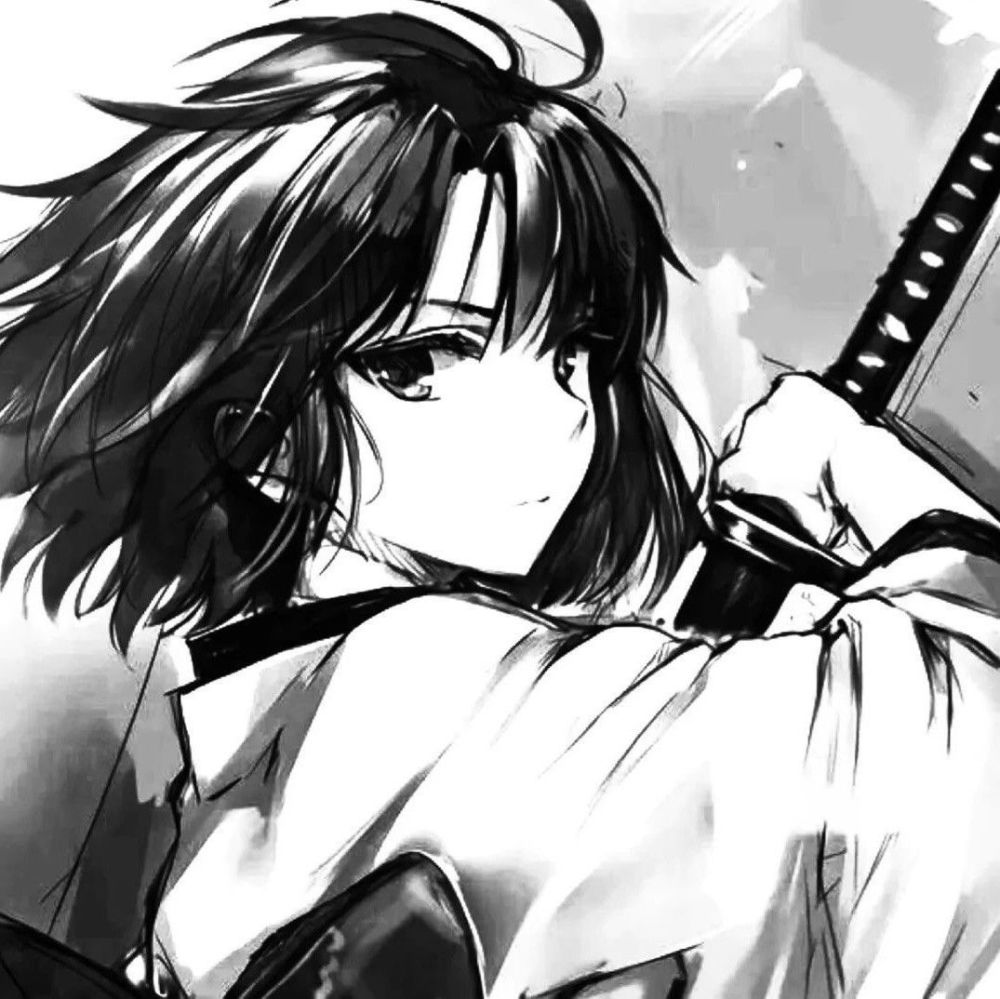 招桃花黑白动漫酷酷女生头像167