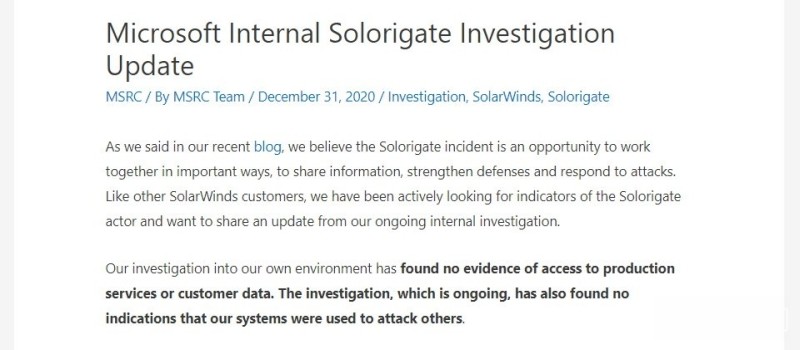 微软证实SolarWinds黑客访问其源码-第1张图片-IT新视野