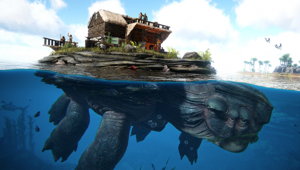 不用水管都能灌溉耕田,在《方舟生存进化》岛龟背后耕地很方便_腾讯