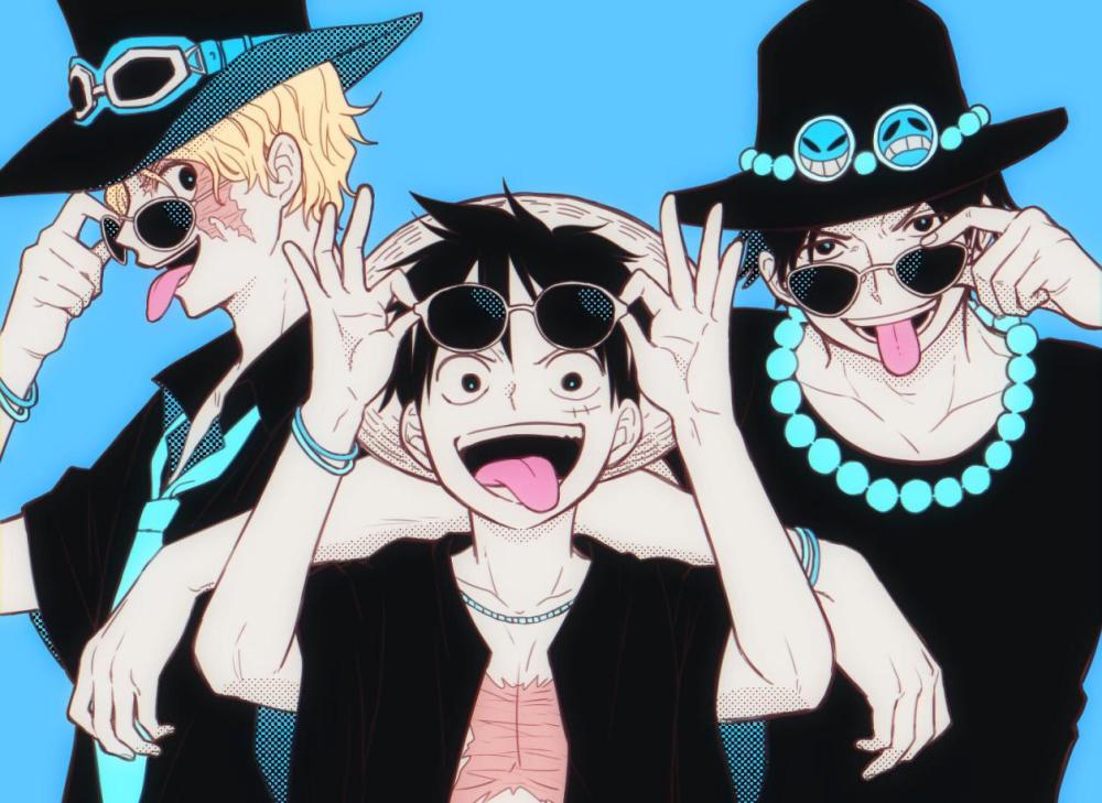 海贼王asl插画分享艾斯和萨博是超级弟控三人变身猫男相互舔毛