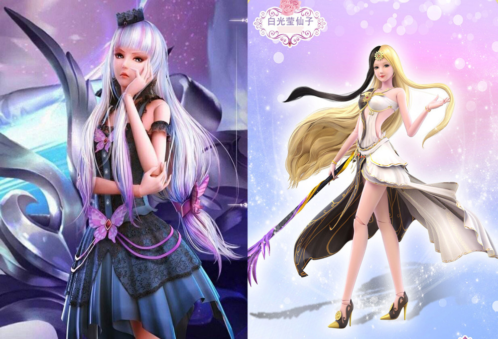 白光莹拥有天生的形态变化模式,没有主人的状态是素白,当与主人契约的