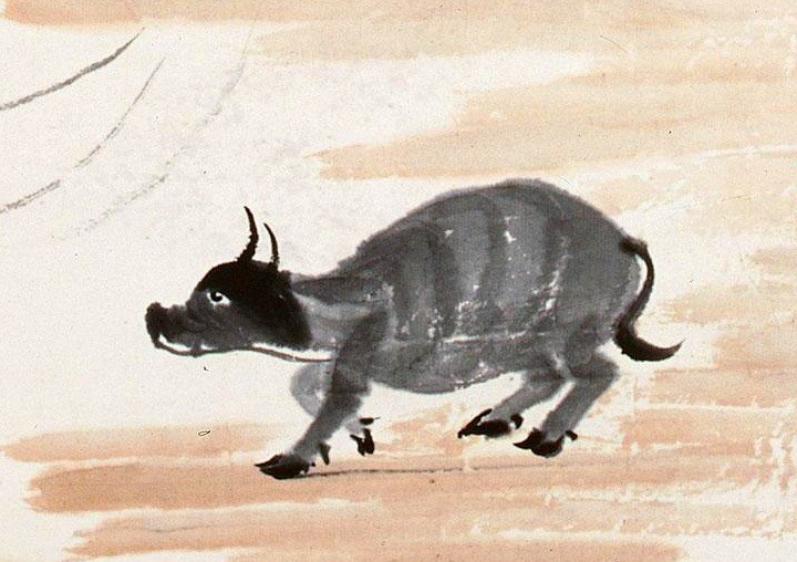 齐白石画牛,不画牛头只画牛臀引争议:齐白石到底会不会画牛?_腾讯新闻