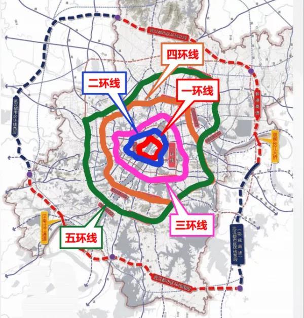 所建设规划的环线公路包括一环线,二环线,三环线,四环线,武汉绕城高速