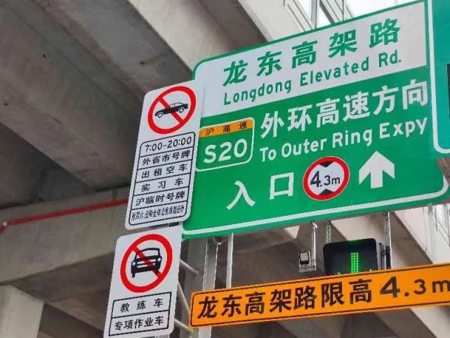 不限行的高架上口为何挂着禁行标志