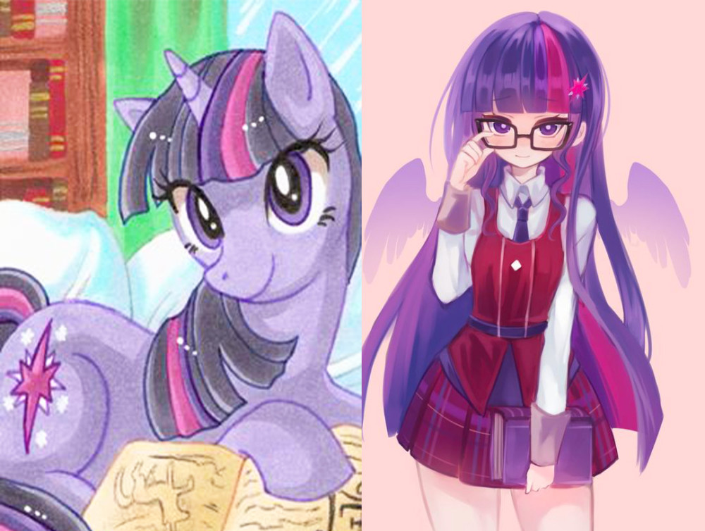 小马宝莉全员拟人,捣蛋碧琪爱卖萌,穿睡衣的柔柔是性感折翼天使