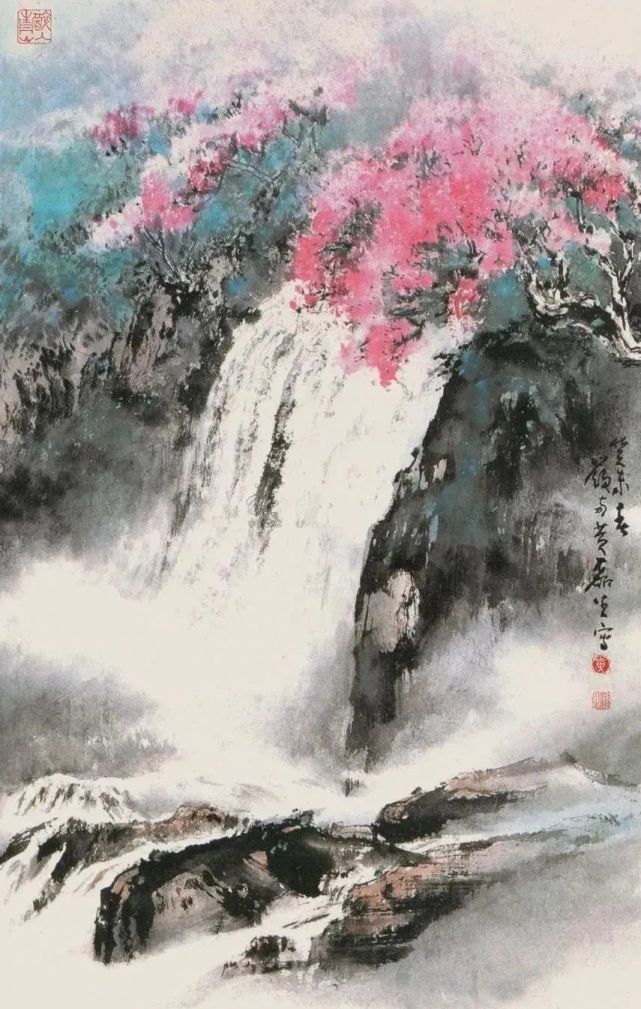 臺灣著名畫家黃磊生,山水畫作品