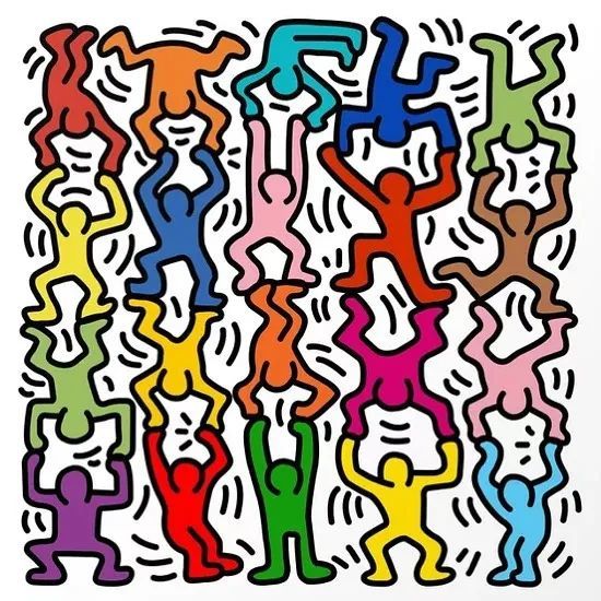 相信也一定看过这个奔跑的空心小人,keith haring  这名街头涂鸦艺术