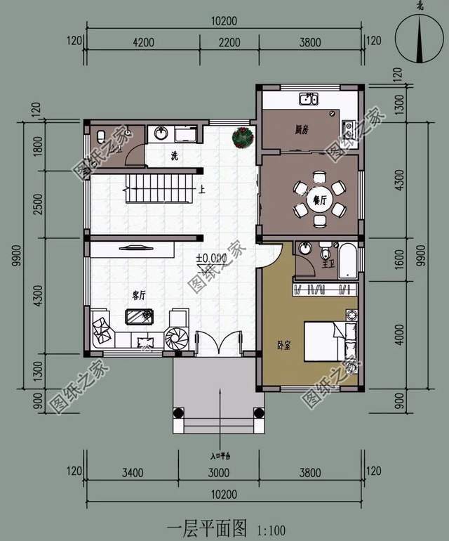 10米乘10米左右房屋设计图户型方正过年回家有底气