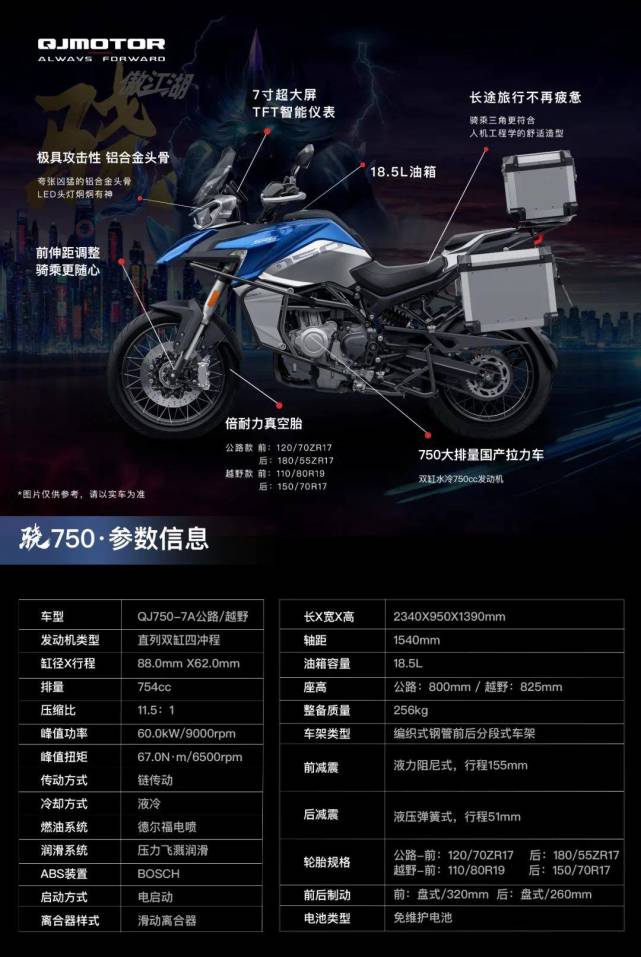 国产最大排量adv摩托 qj骁750开卖了