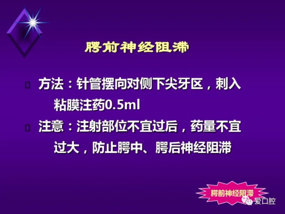 拔牙術中神經損傷的預防處理 下牙槽阻滯麻醉時,發現一針打下去病人就