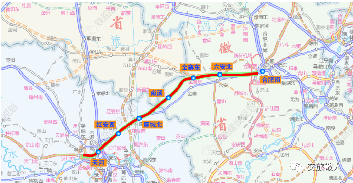 合武高鐵線路走向方案示意圖安徽省發改委鐵建辦1月5日消息:2021年