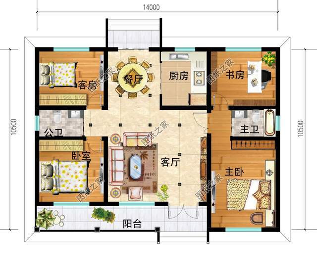 农村160平米一层户型图图片