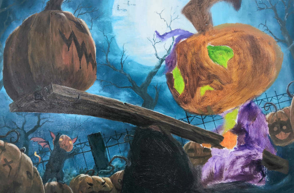 眼睛中间是中黄更多,越到边上绿色更多,偏冷的绿加群青进去.