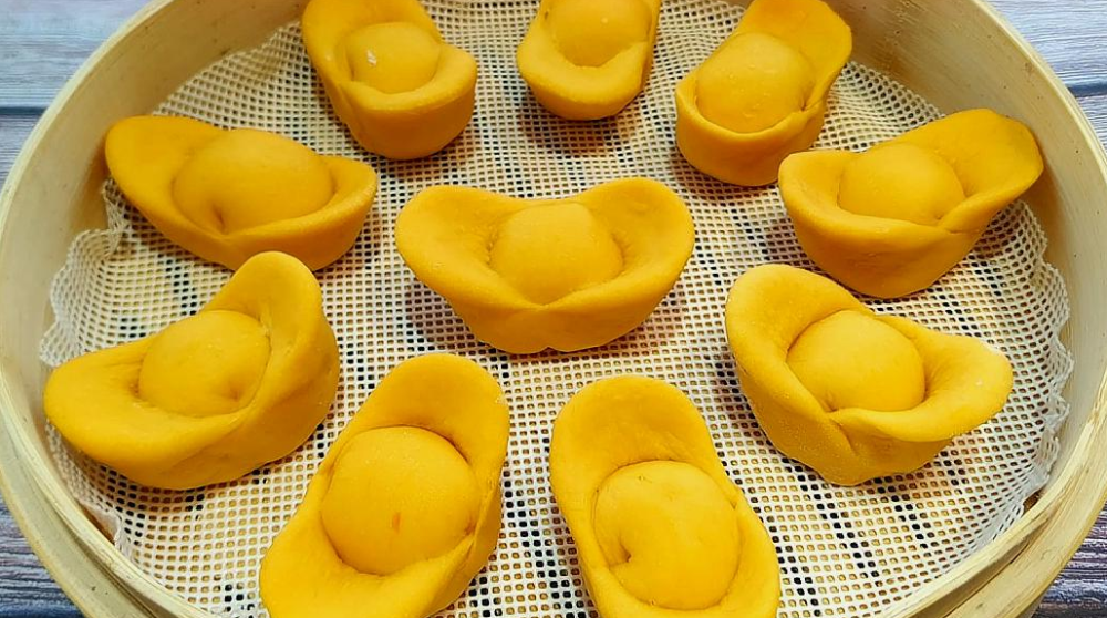 春节必备南瓜金元宝馒头寓意财源滚滚吉祥如意做法超简单