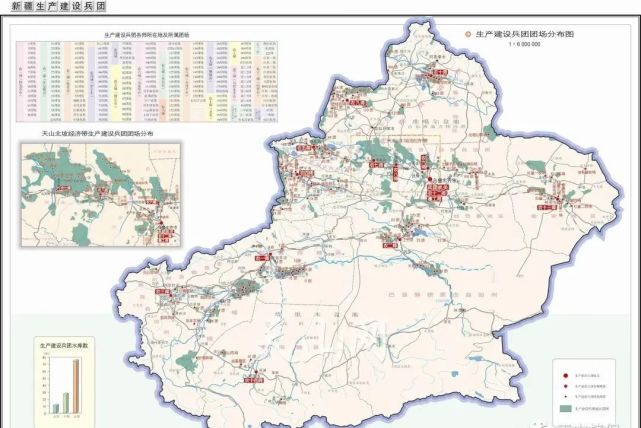 第十三师分布于东天山哈密盆地和吐鲁番盆地.