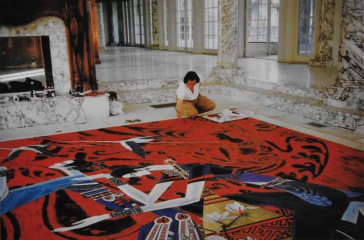 丁绍光在比弗利山庄的家中绘制《艺术女神》丁绍光回忆,当时上海大