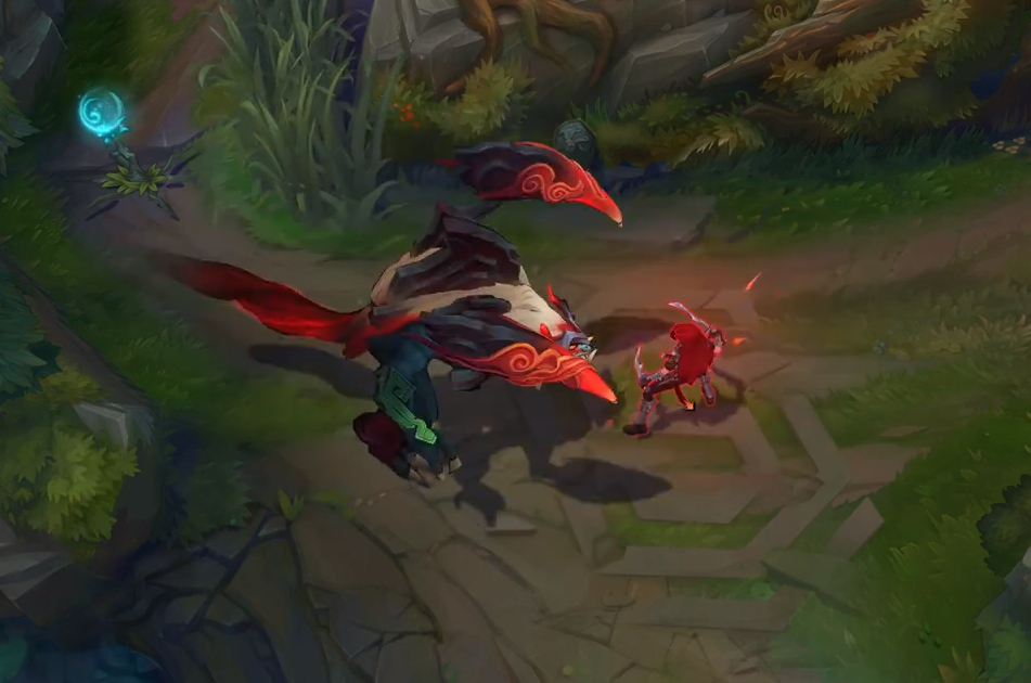 全新皮肤山海绘卷科加斯加入红色巨龙既视感