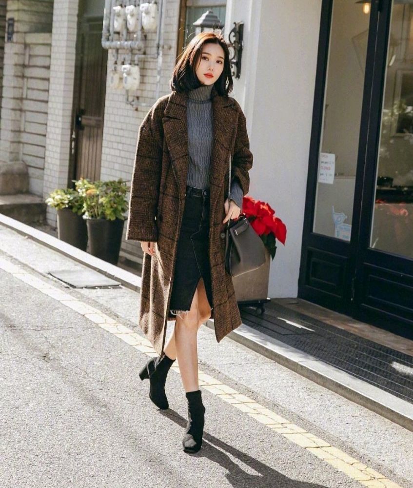 韩国欧尼秋冬街拍合集搭配简单气质up日常上班都能轻松应对