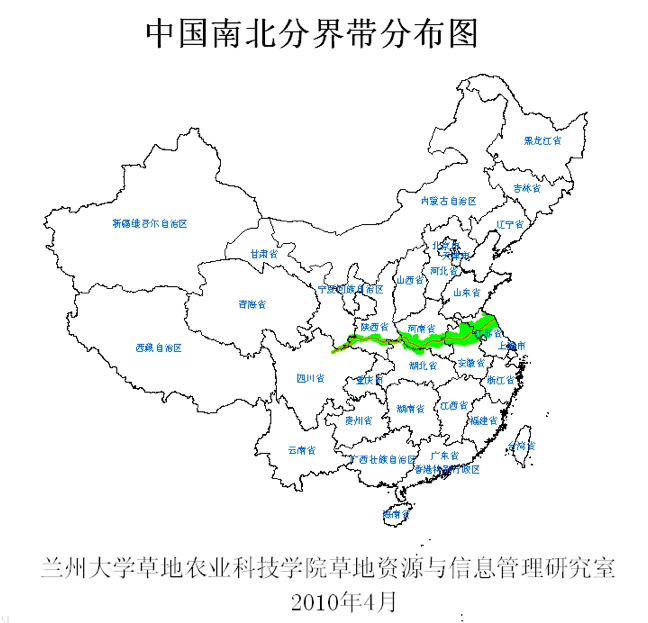 根据2010年兰州大学陈全功教授等人的科研成果《基于gis的中国南北
