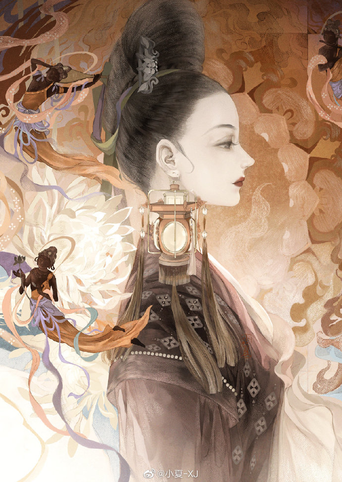 国风插画|来自中国画师笔下的古风美人,壁纸头像