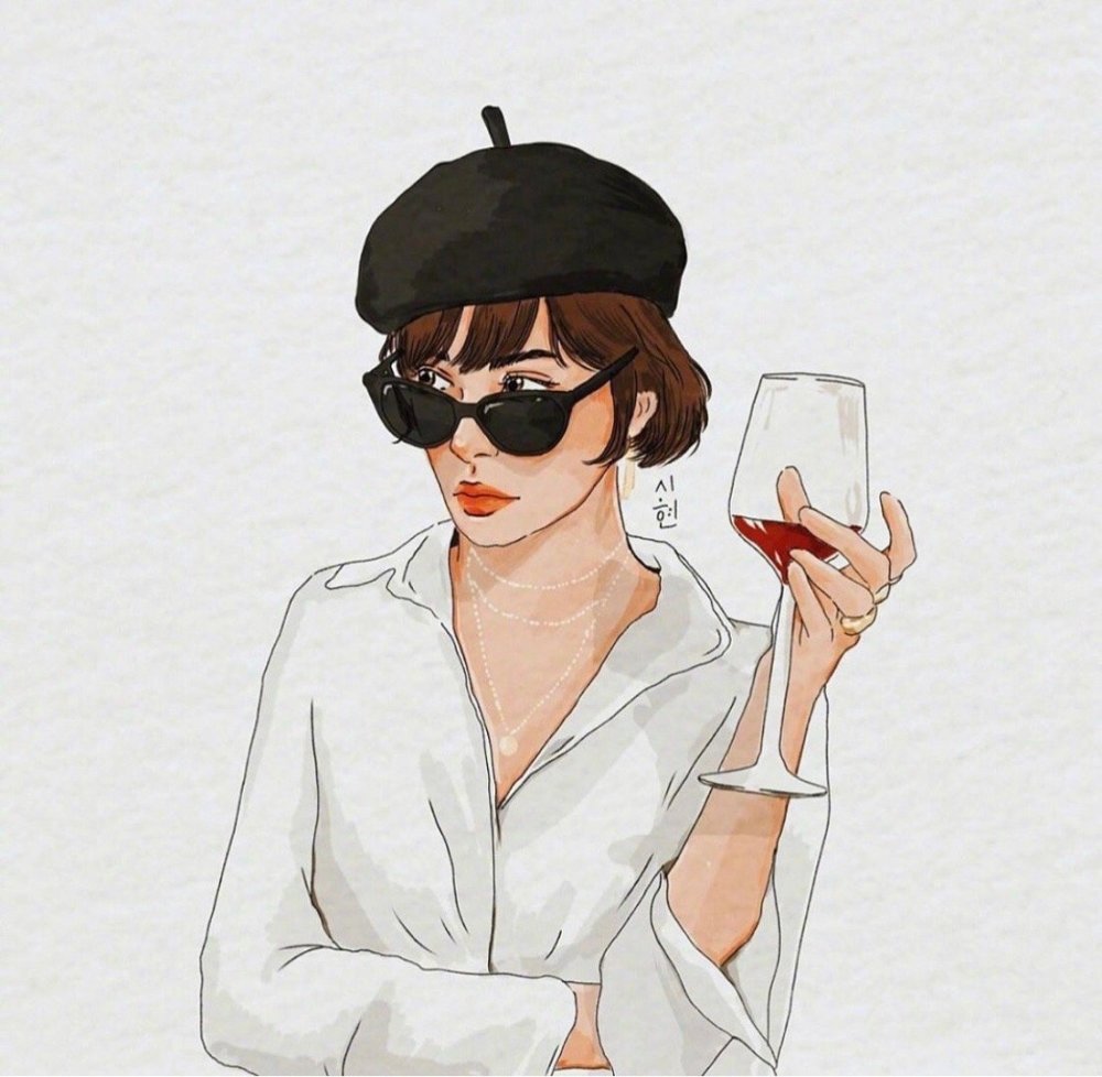 韩国插画家画的女生头像