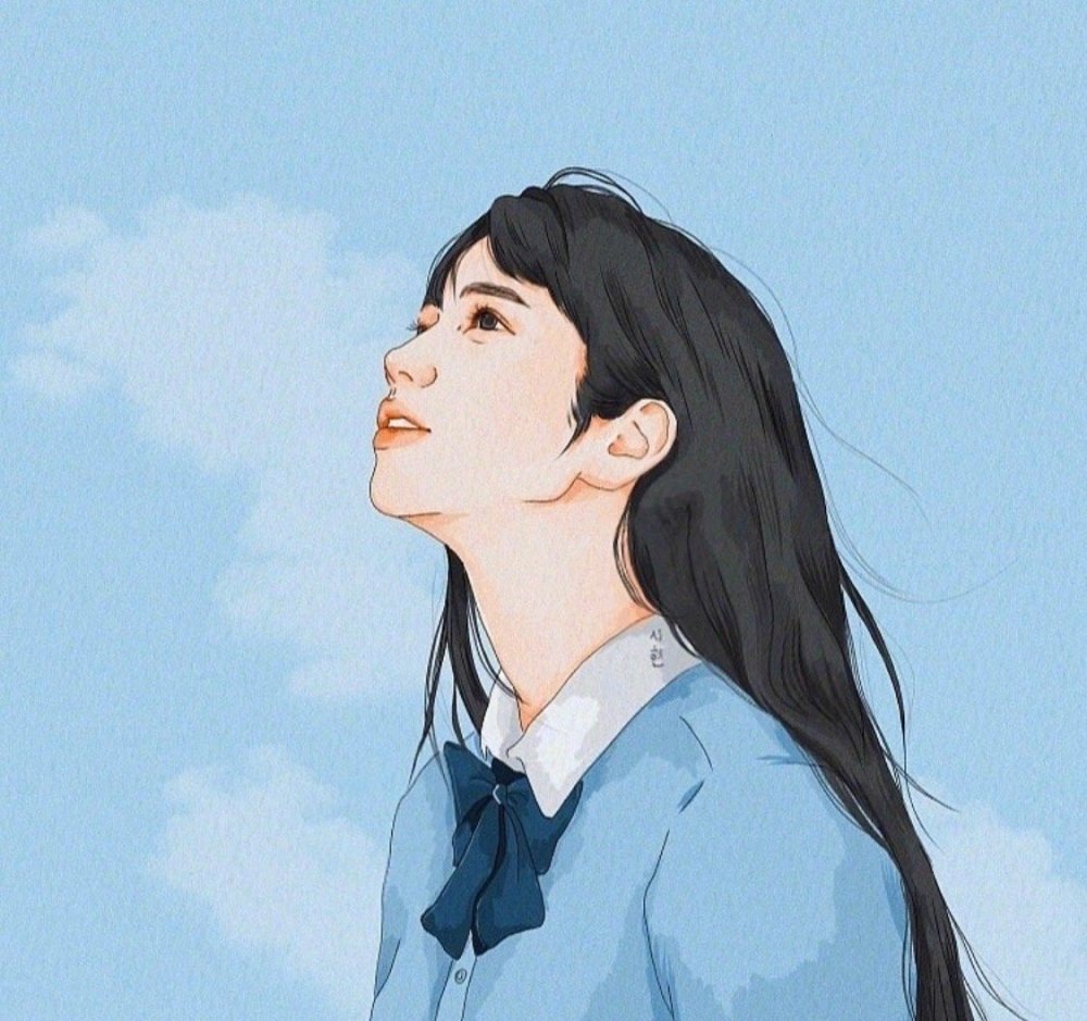 韩国插画家画的女生头像