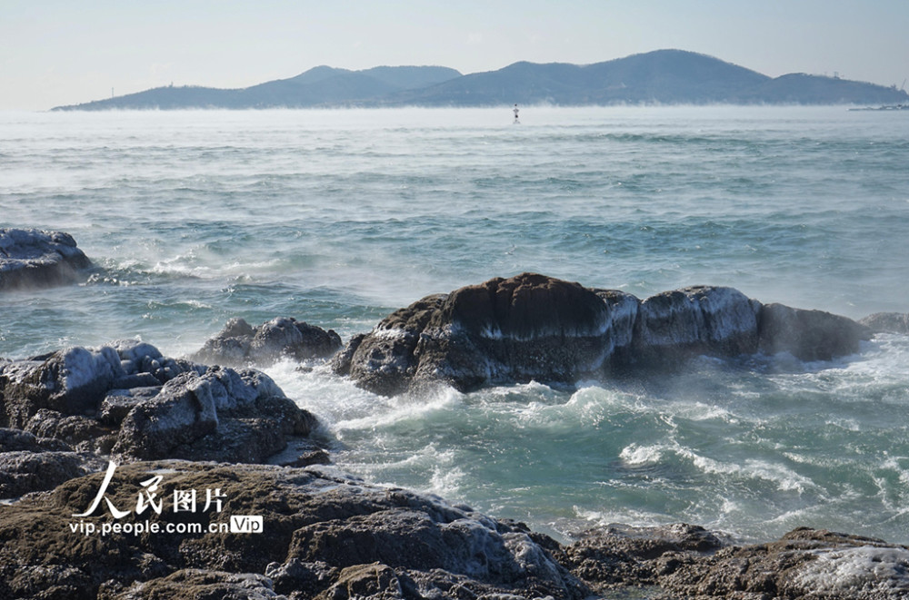 寒潮来袭 青岛海面出现"海浩"奇观