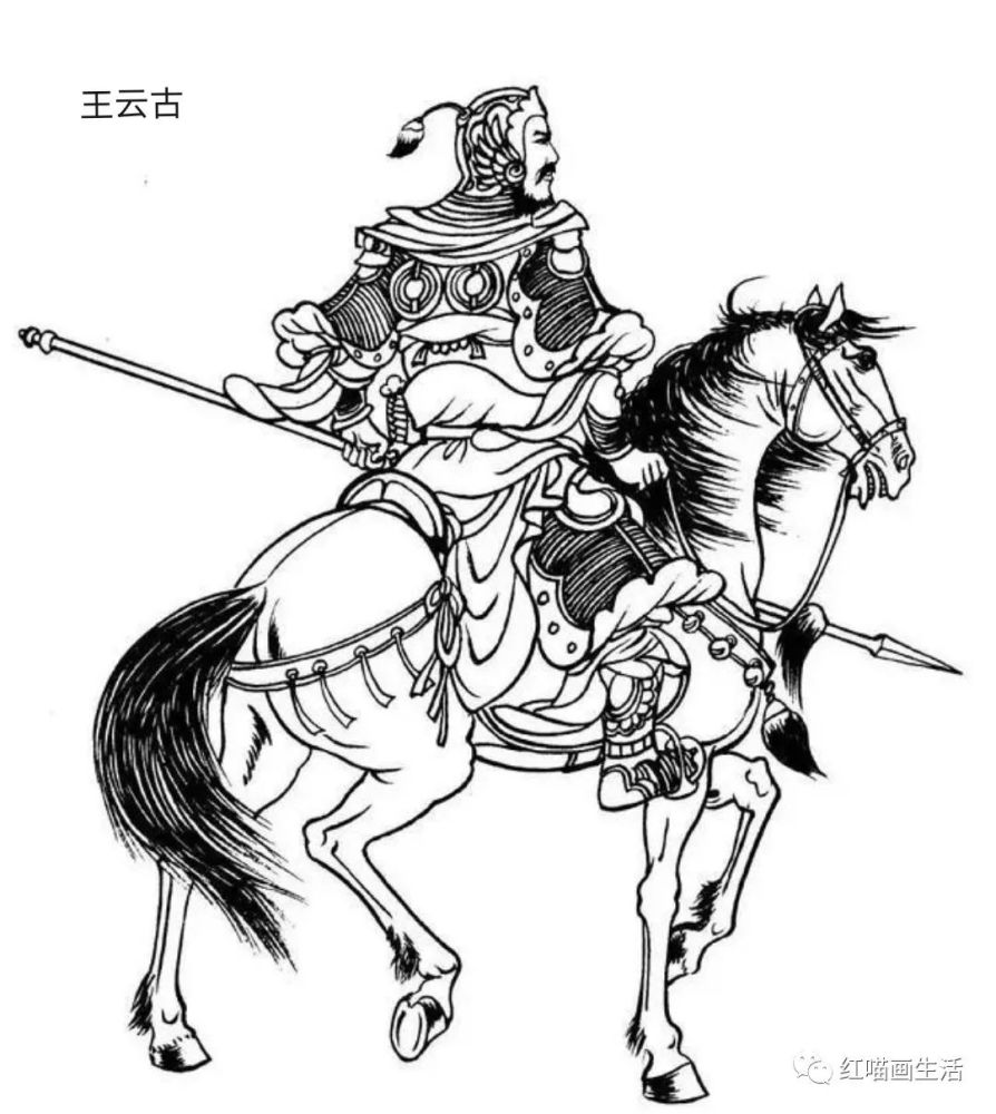 白描|英姿飒爽马上将军