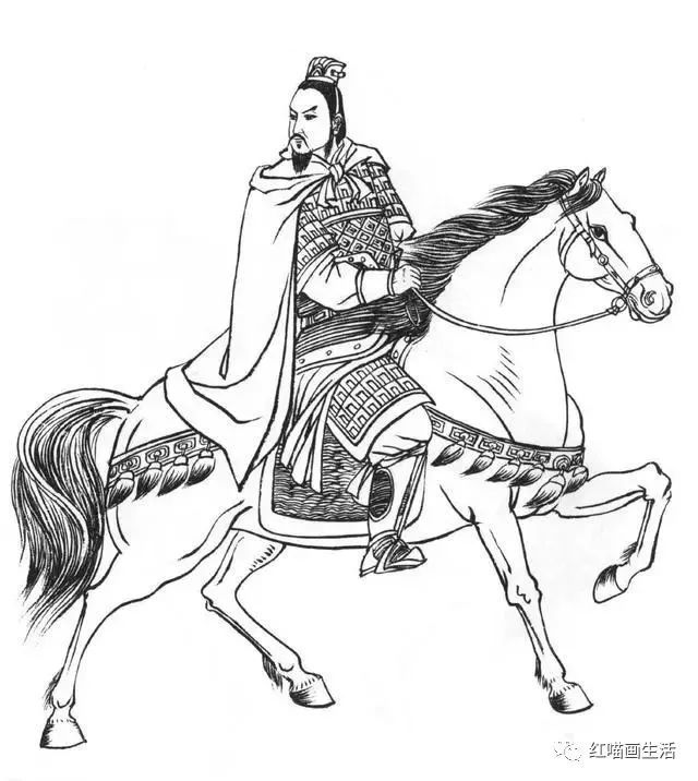白描|英姿飒爽马上将军