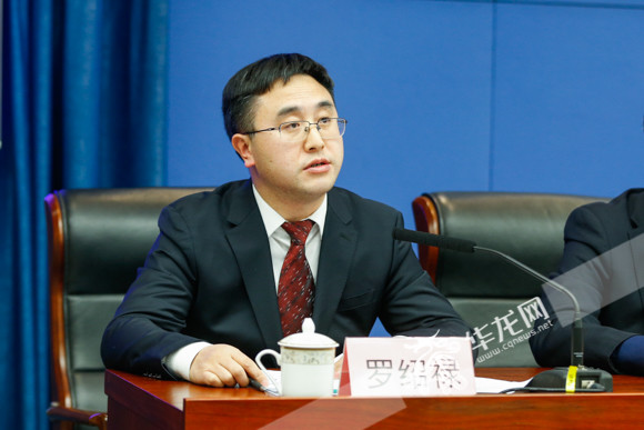 市文化旅游委资源开发处处长罗绍禄回答记者提问.