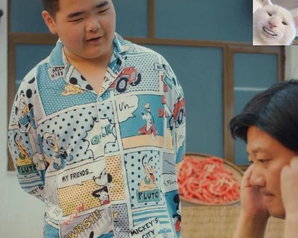 她扒拉我表情包男孩长大了17岁谢飞机成谢火箭眯眯眼没变