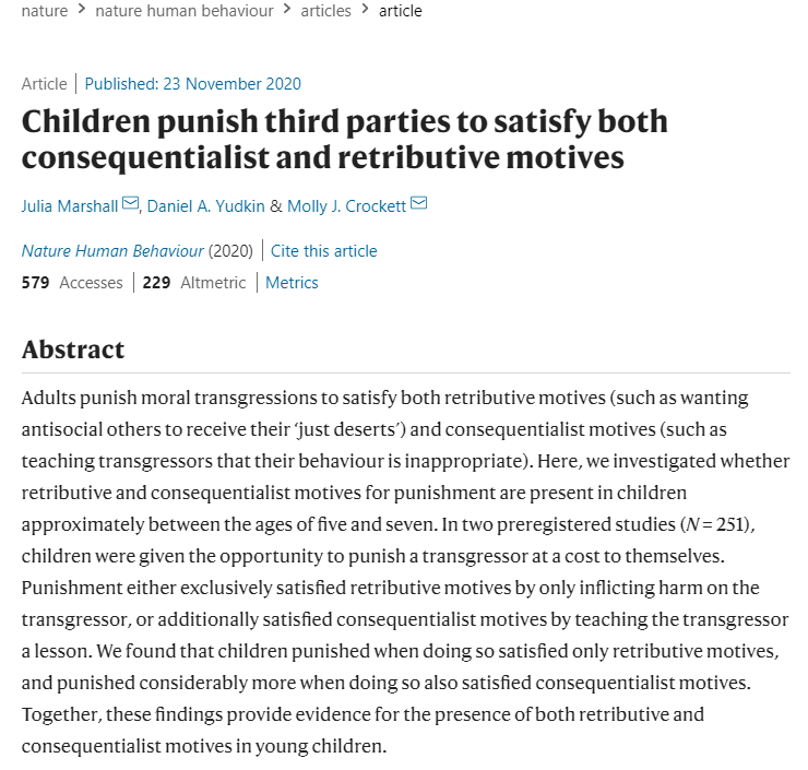 自然-人类行为|《自然-人类行为》：我们从小就想做正义使者吗？