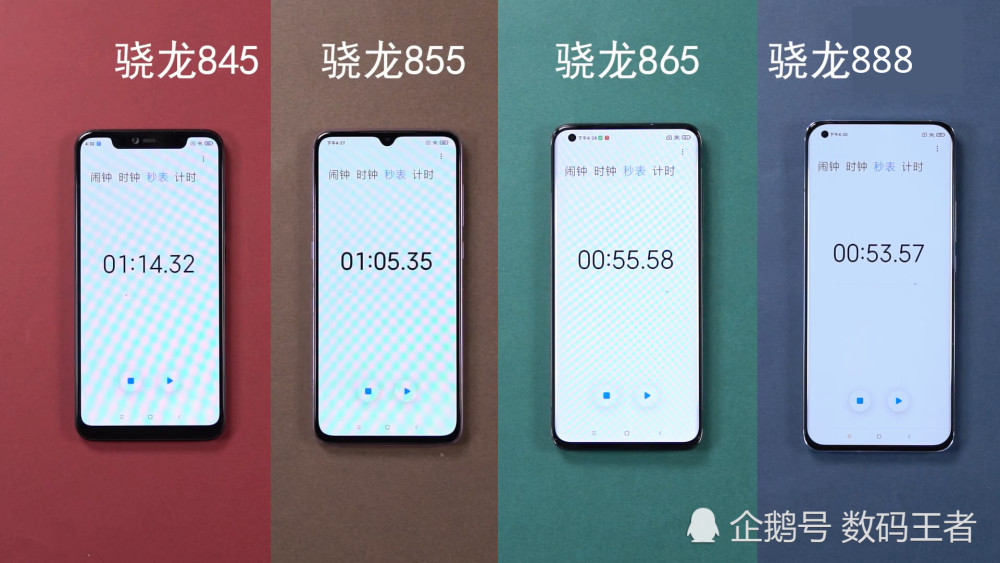 骁龙845855865888旗舰运行速度对比测试