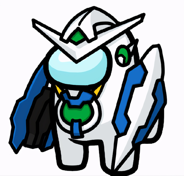 模玩控amongus风格高达插画大家能认出它们都是什么机甲吗