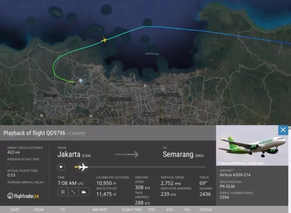 正常同航线航班飞行轨迹