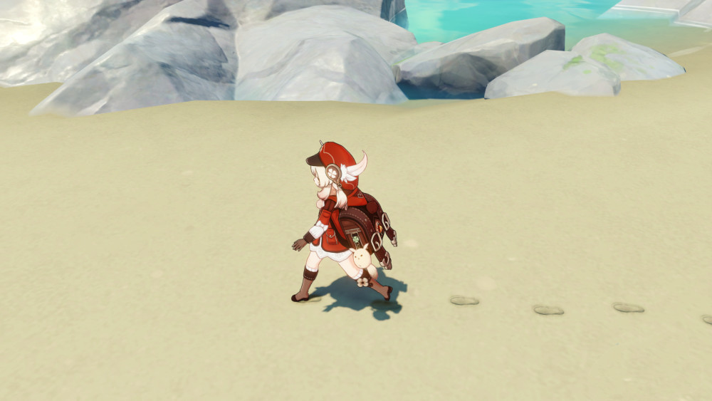 原神可莉在沙滩上走路留下的脚印不对劲