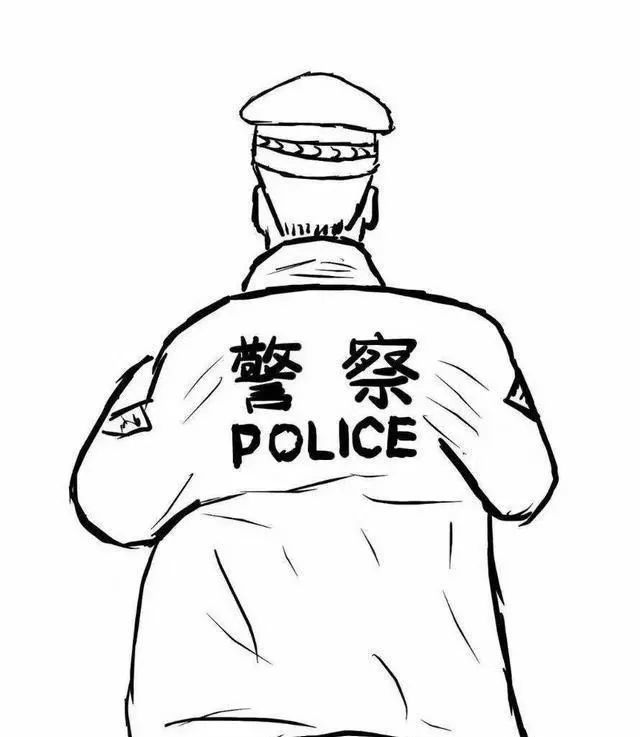 警察背影漫画图片图片
