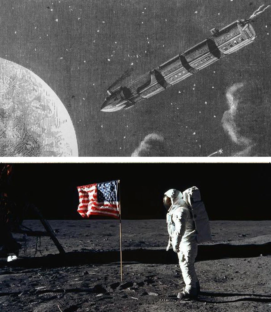 104年后,三名宇航员登上阿波罗11号宇宙飞船,其指挥舱哥伦比亚号也是