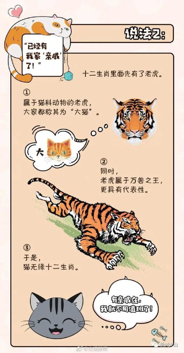 那为什么十二生肖里没有猫?首先看看两个习惯用语:照猫画虎,虎踪猫迹.