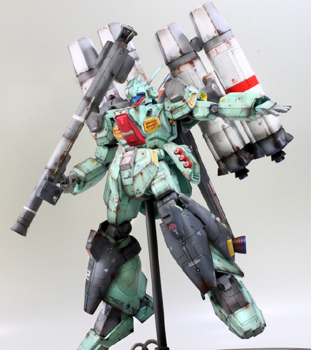 模玩控:旧化涂装,hg比例强袭型杰刚模型