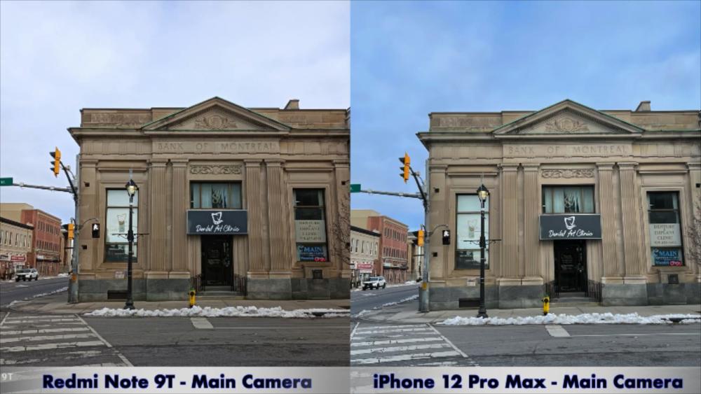 红米note9t和iphone12promax拍照对比差距十分明显