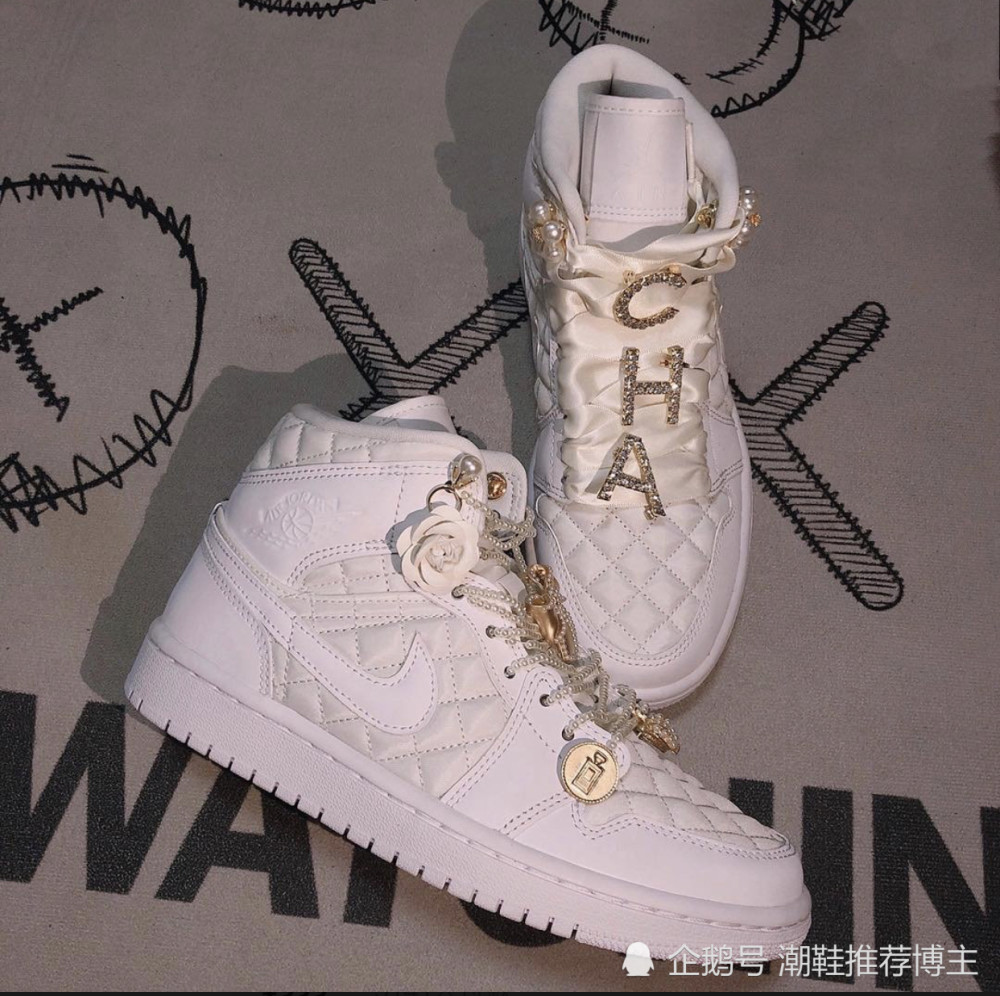 air jordan 1 mid白菱纹 小香奈儿高级感满满的aj1?_腾讯新闻